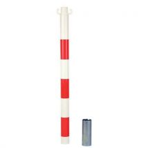 Metal pole 0.80m red / white with sleeve