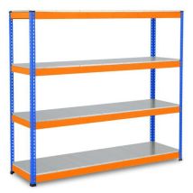 Rapid 1 hd 1980hx2134wx610d blue/orange 4 galvanised shelves
