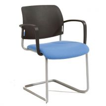 Add plastic back stacking chair blue with arms
