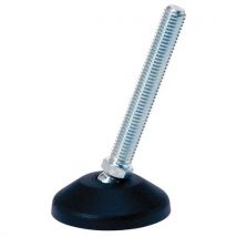 Pied polyamide diam 50 h 60 verin m8 acier zingue patin