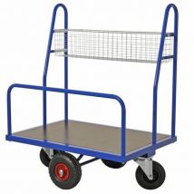 Construction plywood platform trolley with basket 500kg
