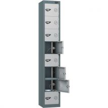 Grey/silver powered tablet locker - 15 doors - 3-pin plug