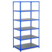 Rapid 2 1600hx915wx610mmd blue 6 galvanised shelves
