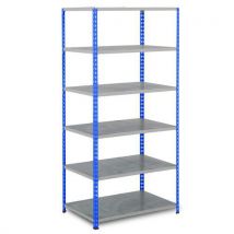 Rapid 2 1600hx915wx455mmd blue/grey 6 galvanised shelves