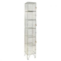 Wire mesh locker 6 door 1980x300x305mm bzp finish