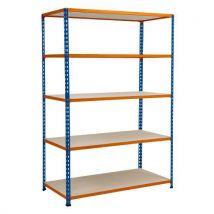 Rapid 2 1600hx1220wx760mmd blue/orange 5 chipboard shelves