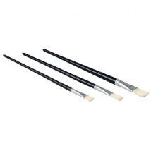 Set of 3 flat finishing brushes no.8 no.12 and no.16