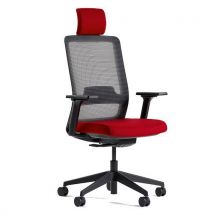 Max task chair adj arms with headrest red
