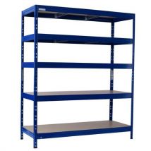 New rapid 3 pro 1800h x 1500w x 450mmd blue 5 fibreboard shelves