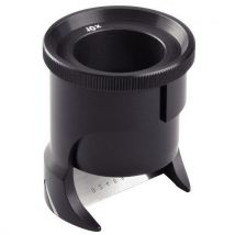 Optical aplanatic microloupe with scale - magnification 10x