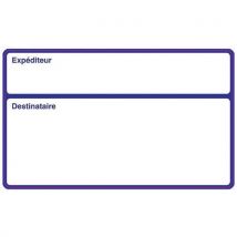 Roll of labels with white background 112x75 mm expéditeur-destinataire