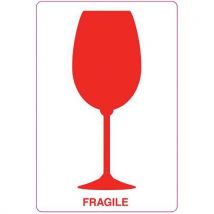 Roll of labels with white background 112x75 mm fragile