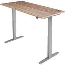 Sit stand desk - wxd 180x80cm - silver+timber