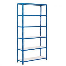 Rapid 2 1600hx1525wx380mmd blue 6 melamine shelves