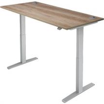 Sit stand desk - wxd 160x80cm - silver+oak