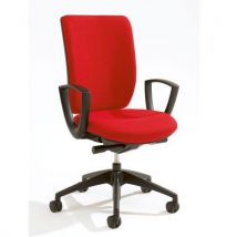 Pop high back chair fixed arms red