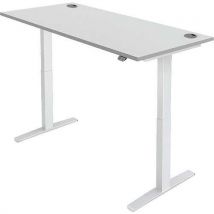 Sit stand desk - wxd 180x80cm - white+light grey