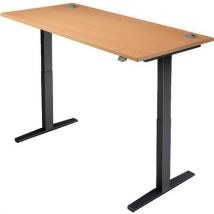 Sit stand desk - wxd 180x80cm - black+beech