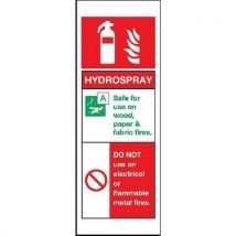 Aluminium hydrospray fire extinguisher sign 210x75mm