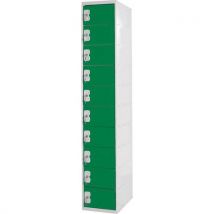 Green 10 Tier Locker 1800x300x450mm by Biocote
