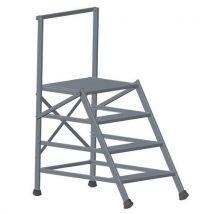 Fixed stepstool with 4 treads + front hand rail
