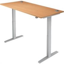 Sit stand desk - wxd 160x80cm - silver+beech