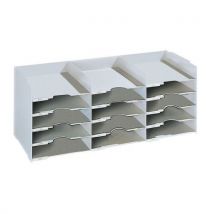 Multi-compartment document organiser 15 compartments width 75.5 cm - grey
