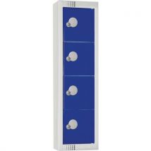 Personal 4 door locker blue/grey flat top.920hx250wx160d