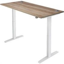 Sit stand desk - wxd 120x80cm - white+nebraska oak