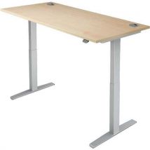 Sit stand desk - wxd 140x80cm - silver+nebraska oak