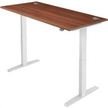 Sit stand desk - wxd 140x80cm - white+walnut