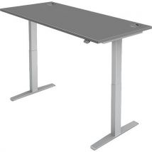 Sit stand desk - wxd 160x80cm - silver+dark grey