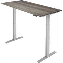 Sit stand desk pro 2+ - wxd 160x80cm - silver+oak