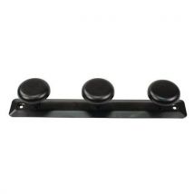 Coat rack with three hooks and black epoxy finish