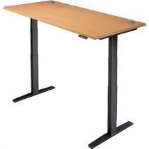 Sit stand desk pro 2+ - wxd 180x80cm - black+beech