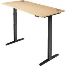 Sit stand desk pro 2+ - wxd 160x80cm - black+maple