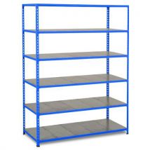 Rapid 2 1980hx1220wx305mmd blue 6 galvanised shelves