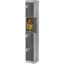 Dark Grey 4 Door Equipment Charging Locker 1800x300x450mm by Biocote