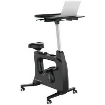 Mobile exercise bike with adjustable desk - black