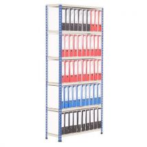 Blue/Grey Full Height Double Bay Foolscap Shelving by Rapid