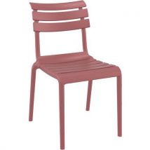 Red/grey durable outdoor plastic side chair - zap helen