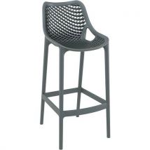 Dark grey indoor/outdoor bar stool - seat 75cm tall -zap air