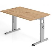 Knotty oak desk 120 cm aluminium base - minos range