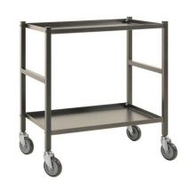 Industrial 2 shelf table trolley grey