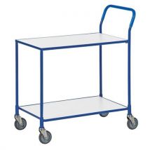 Two shelf service trolley with plastic handle 950x435x850mm