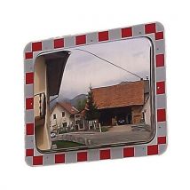 Red/white traffic mirror 40x60 cm with frame