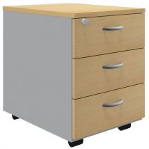 Praticka 3-drawer mobile filing cabinet beech
