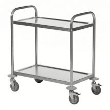 2 Shelf Trolley Stainless Steel 100kg Capacity