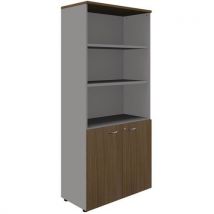 Bookcase with 2 lower doors height 200 cm light oak