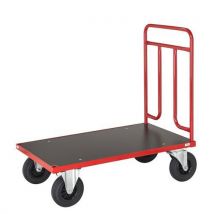 Red end panel platform truck 500kg 700x1200mm with wheels